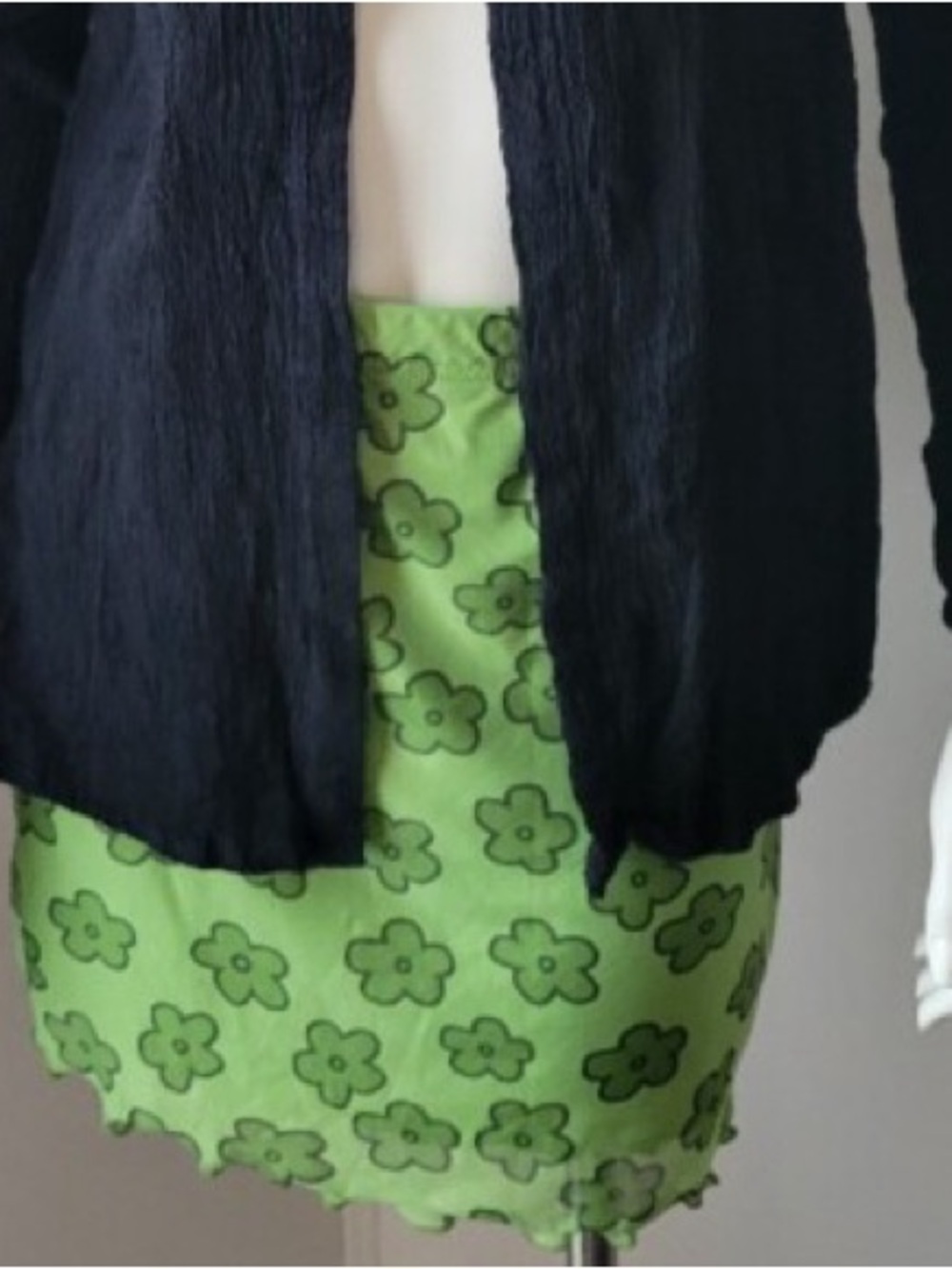 Green Floral Mini Skirt from SHEIN